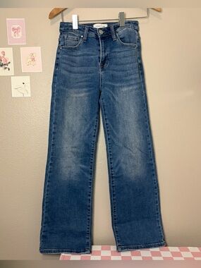 Risen jeans LA wide leg barrel high waisted blue jeans shaping hourglass casual